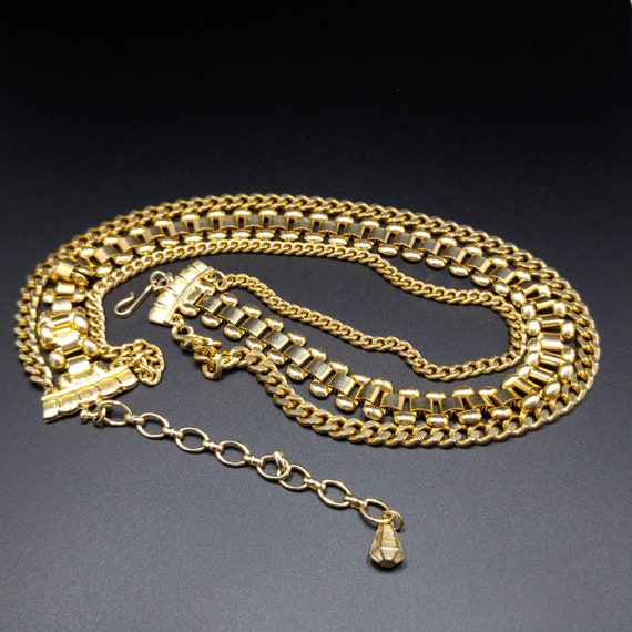 Coro Egyptian Revival Three Strand Necklace, Book… - image 9