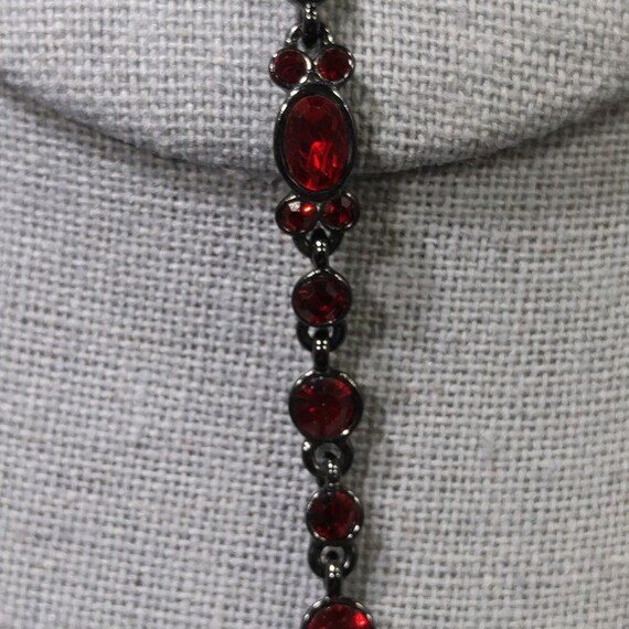 Givenchy Red Rhinestone Jewelry Set, Necklace Bra… - image 6