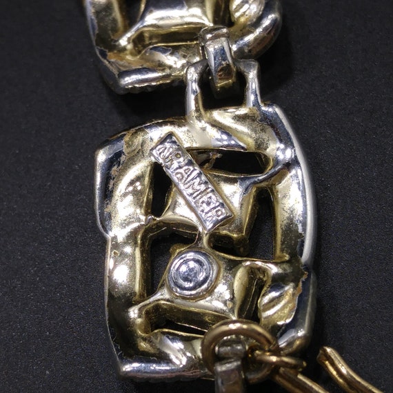 Kramer Topaz Rhinestone Choker Necklace, Gold Pla… - image 8