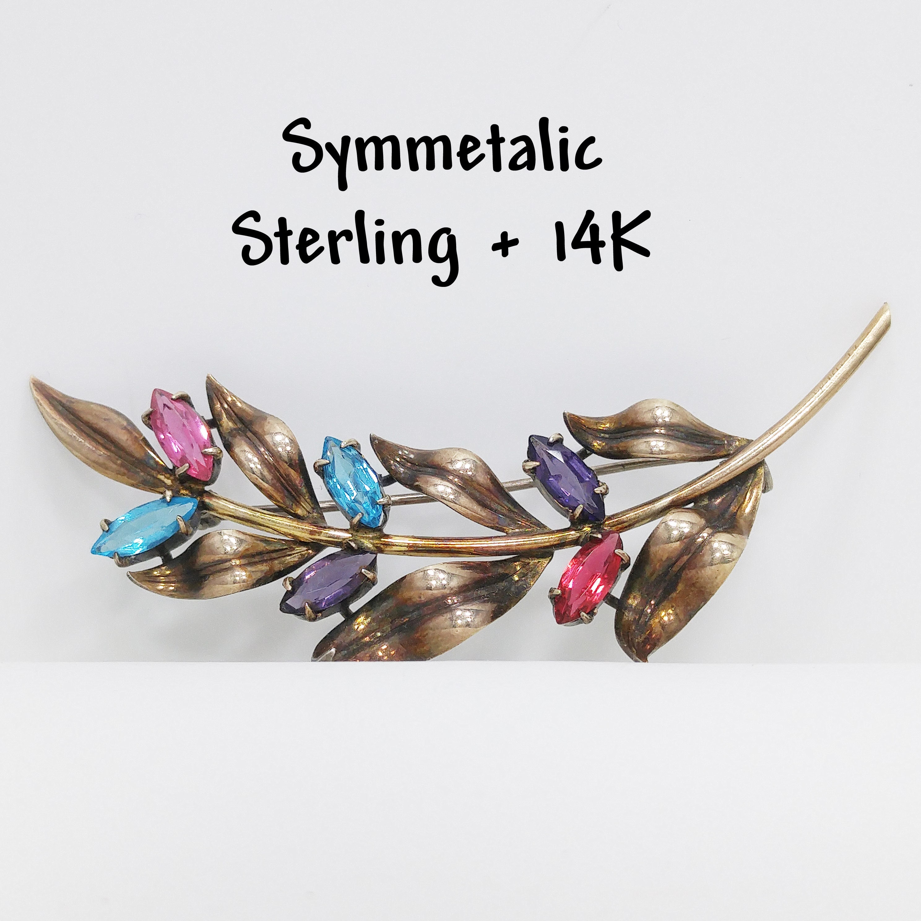 Symmetalic sterling 14k brooch deals