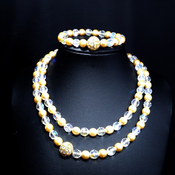 Joan Rivers Faux Pearl Crystal Necklace & Bracele… - image 5