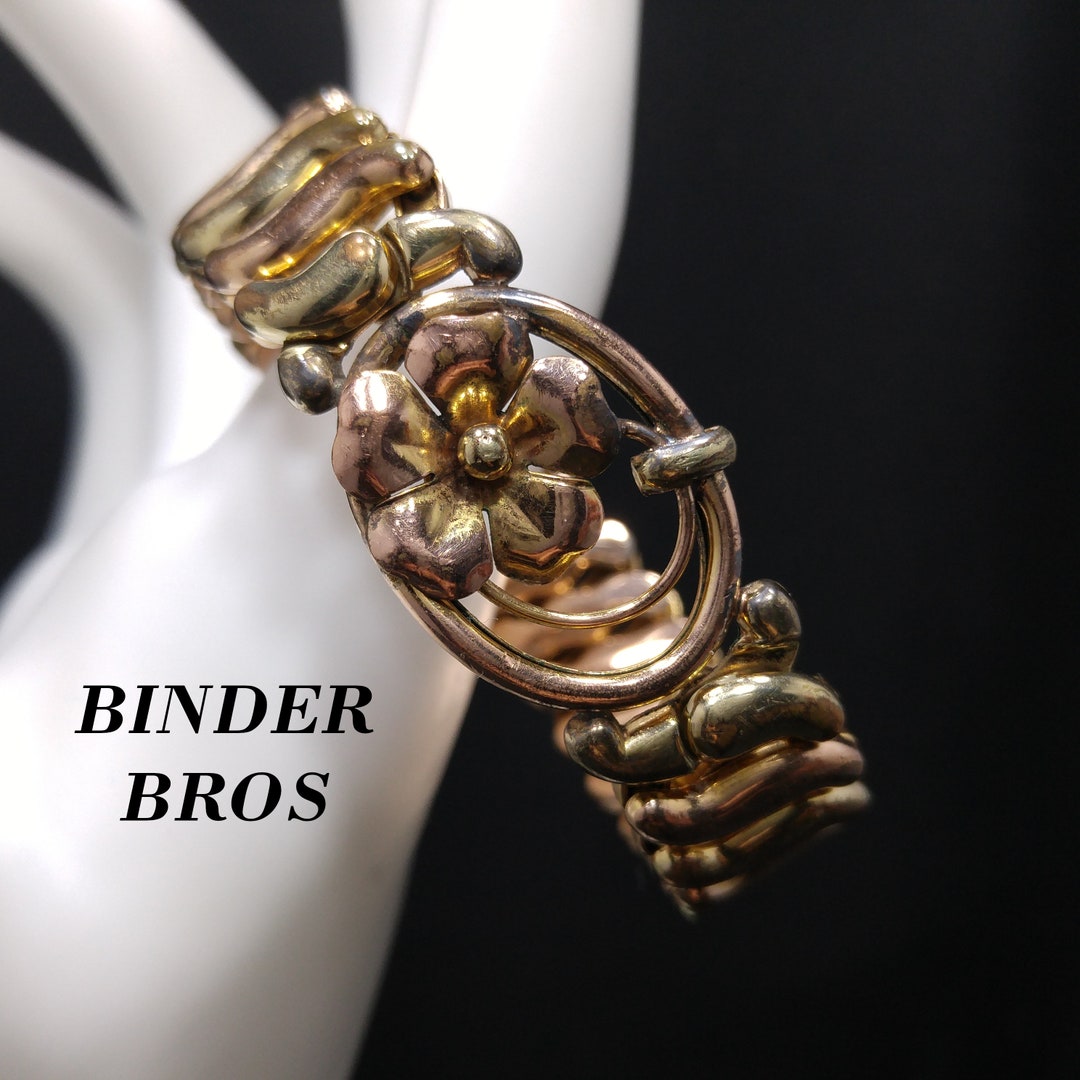 Binder Brothers Expansion Bracelet, Floral Openwork, 1920s Vintage