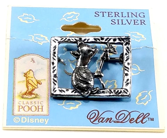 Van Dell Disney Piglet Brooch, Sterling Silver, 1… - image 1