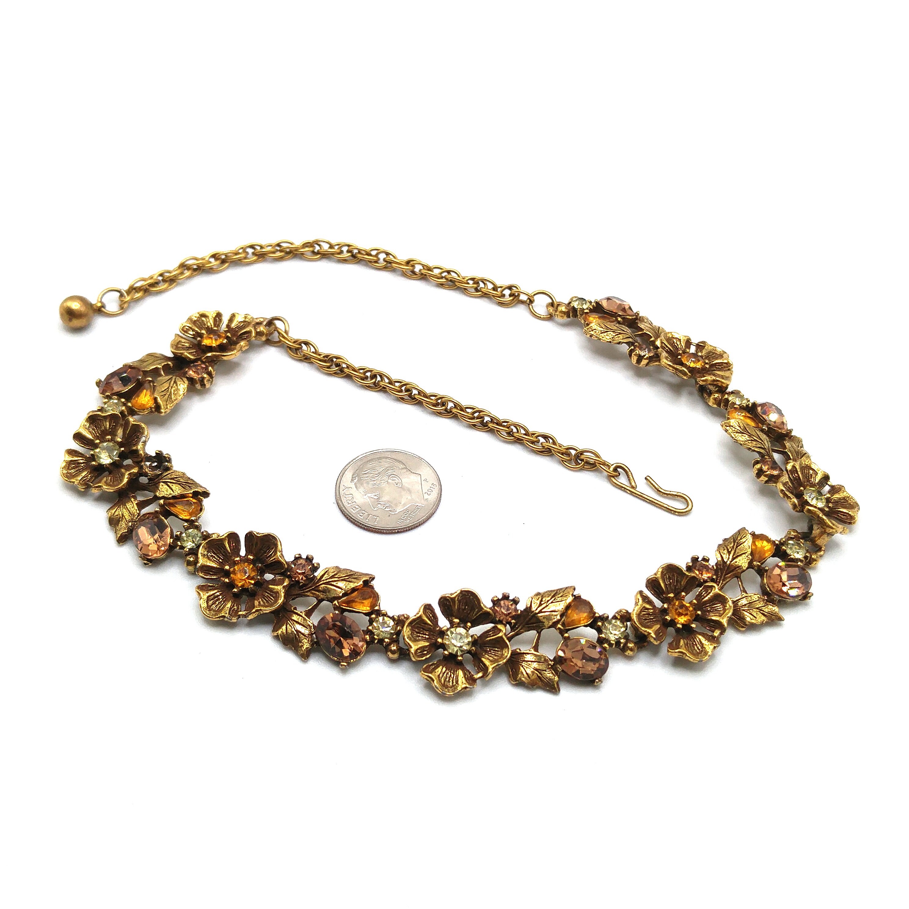 CHRISTIAN DIOR VINTAGE 1980s Choker Pave Rhinestone Necklace