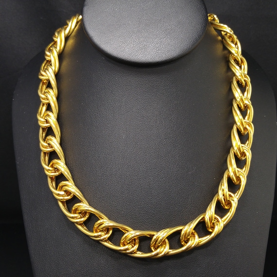 Monet Double Smooth Chain Necklace, Gold Plated, … - image 4