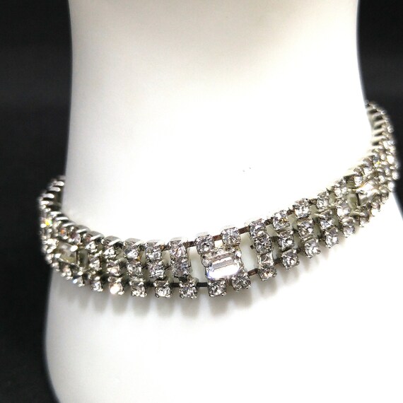 Kramer Clear Rhinestone Bracelet, Rhodium Plated,… - image 5