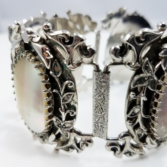 Whiting & Davis Bracelet Earrings Set, Mother of … - image 4