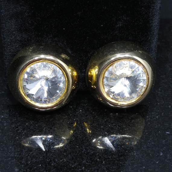 Rivoli Crystal Earrings, Headlight Rhinestones, C… - image 2