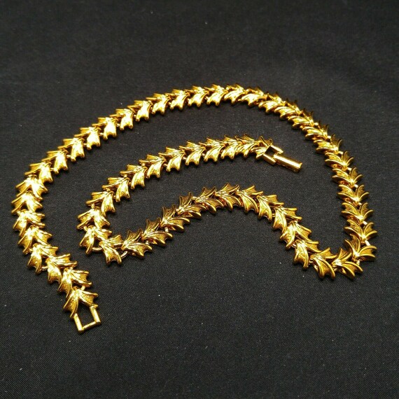 Vintage Napier Gold Plated Necklace, 18"  Interlo… - image 4