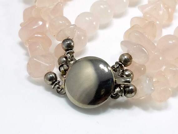 Gemstone Beaded Necklace, Rose Quartz, Mother of … - image 7