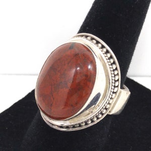 Meran Sterling Silver Red Gemstone Ring, Size 7, Indonesia, 1990s ...