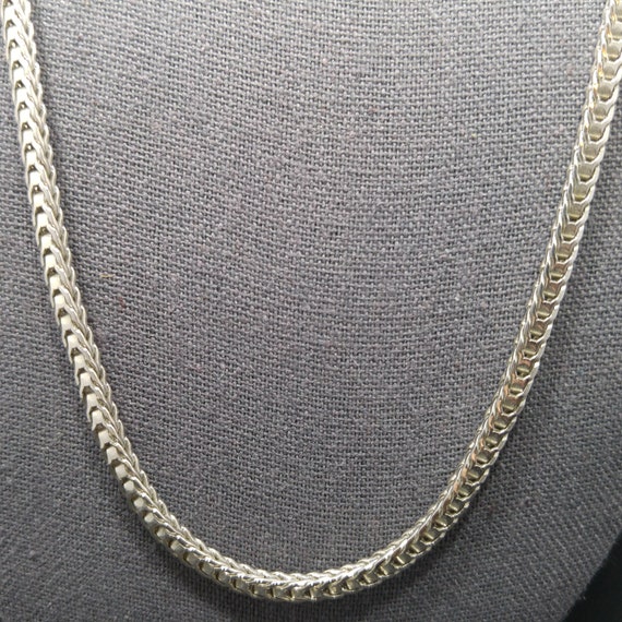 Monet Wheat Chain Necklace, Rhodium Plated, 24 In… - image 2