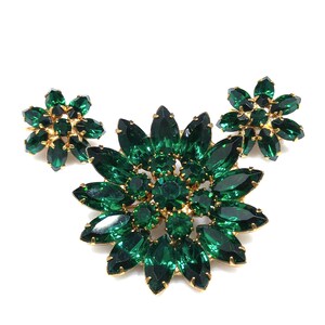 Joseph Mazer Flower Brooch & Earrings, Gold Plated, 1960s