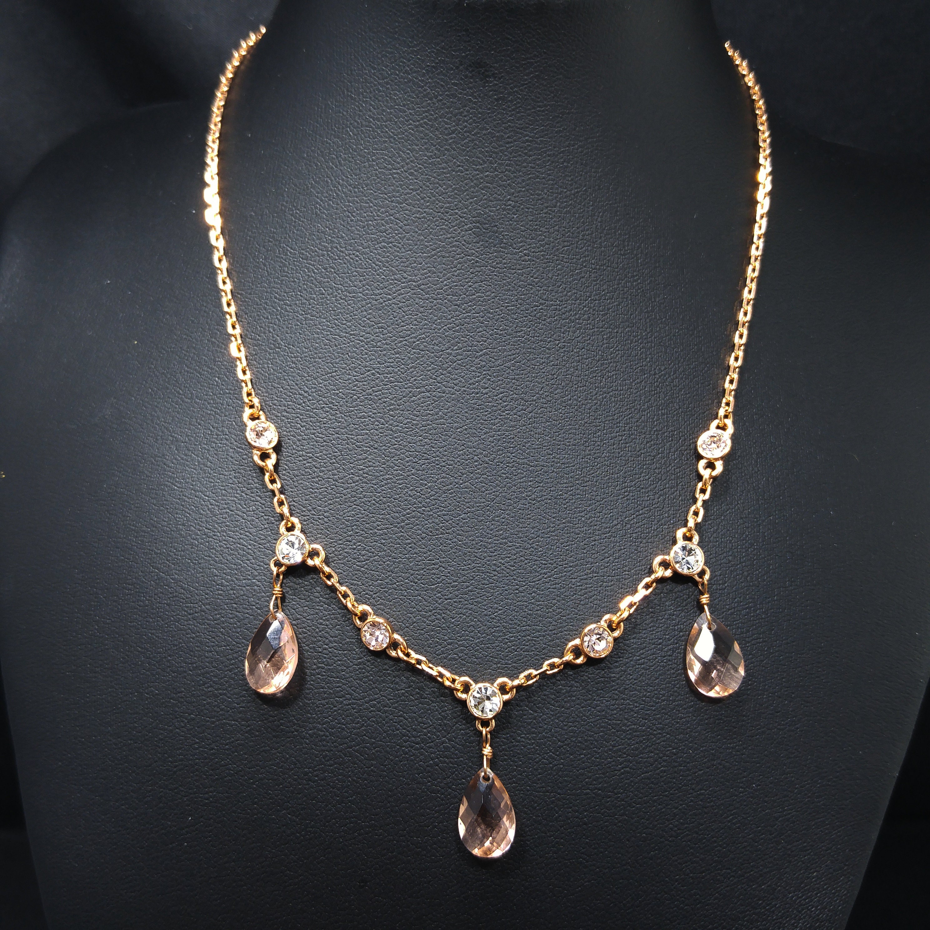 Givenchy Rose Gold Plated Crystal Necklace, Clear