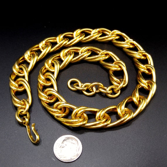 Monet Double Smooth Chain Necklace, Gold Plated, … - image 7