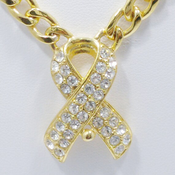 Ivana Trump Rhinestone Ribbon Necklace, Gold Plat… - image 8