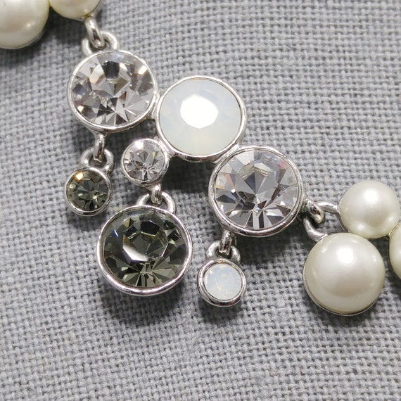 Givenchy Faux Pearl Opalescent Rhinestone Necklac… - image 3