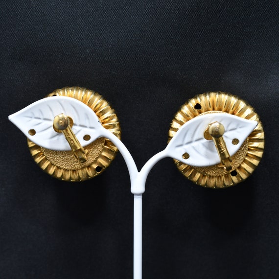 Vendome Parasol Dome Gold Plated Earrings, Hollow… - image 4