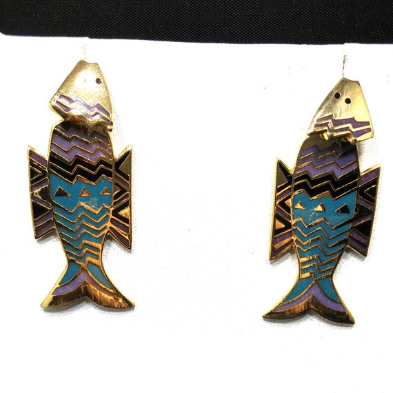 Laurel Burch "Fish Spirit" Post Dangle Earrings, … - image 7