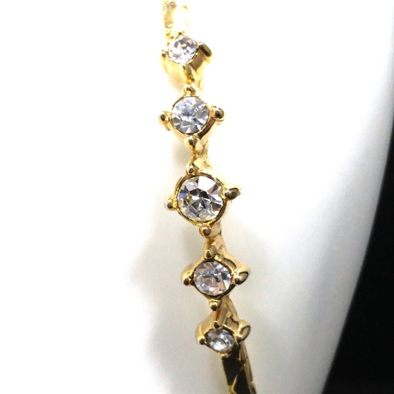 Christian Dior Clear Rhinestone Bracelet, Gold Pl… - image 2