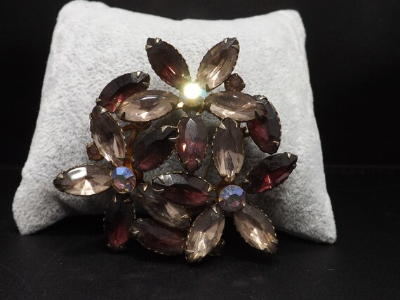 Floral Purple Lilac Floral Brooch, Riveted Constr… - image 5