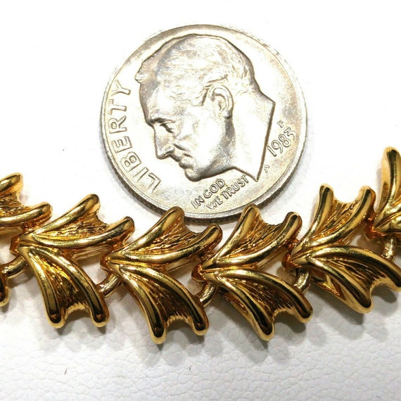 Vintage Napier Gold Plated Necklace, 18"  Interlo… - image 9