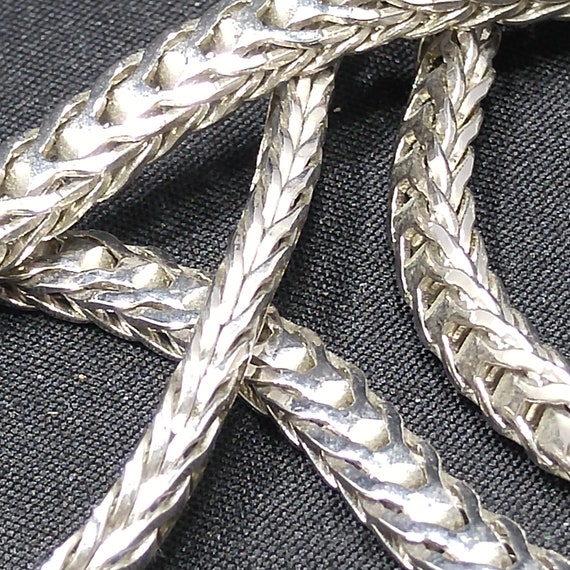 Monet Wheat Chain Necklace, Rhodium Plated, 24 In… - image 10