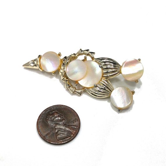 Clown Mother of Pearl Brooch, Gold Tone, 1960s Vi… - image 10