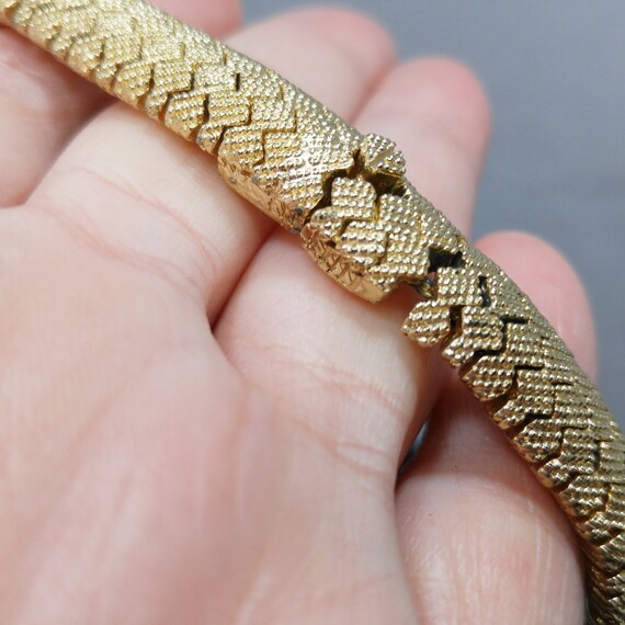 Ciner Gold Plated Snake Zig Zag Choker Necklace, … - image 5