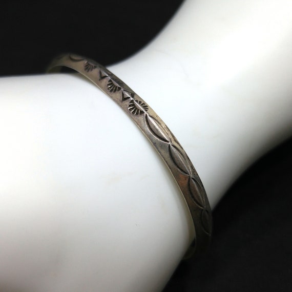 Erick Begay Sterling Silver Cuff Bracelet, Hand C… - image 3