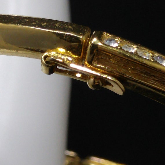 Christian Dior Clear Rhinestone Hinged Bracelet, … - image 3