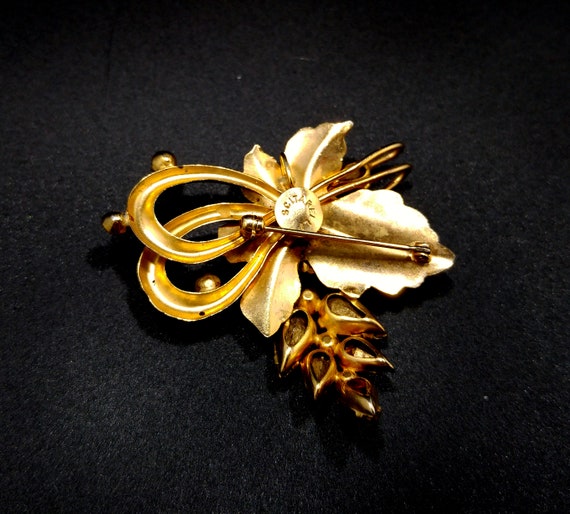 Scitarelli Gold Plated Brooch & Pendant, Red and … - image 5