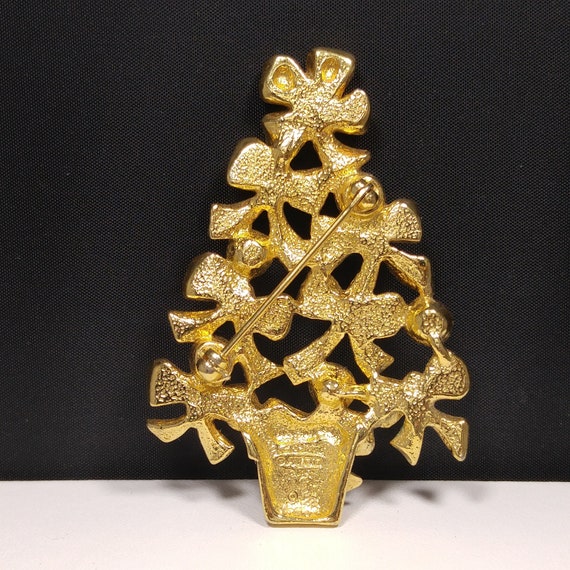 Avon Rhinestone Christmas Tree Brooch, Aurora Bor… - image 3