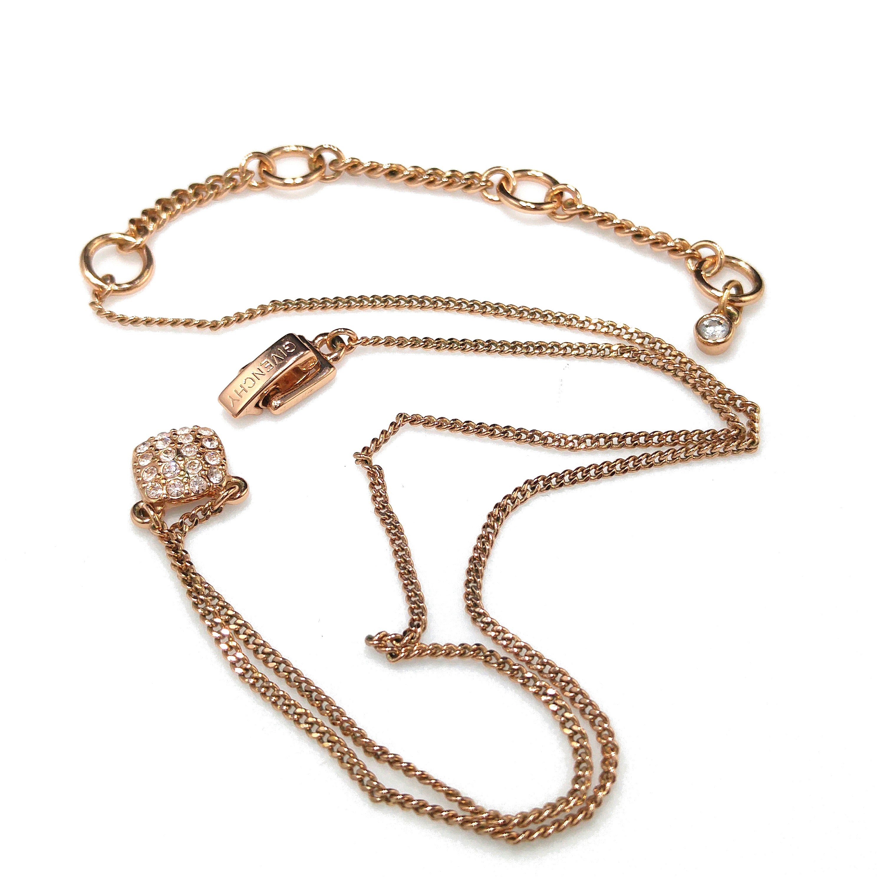 Pre-owned Givenchy Rose Gold Tone Layered Shark Tooth Pendant Necklace |  ModeSens