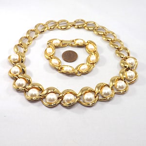 Vintage Napier Gold Plated Necklace Gold Toned Bracelet Faux - Etsy