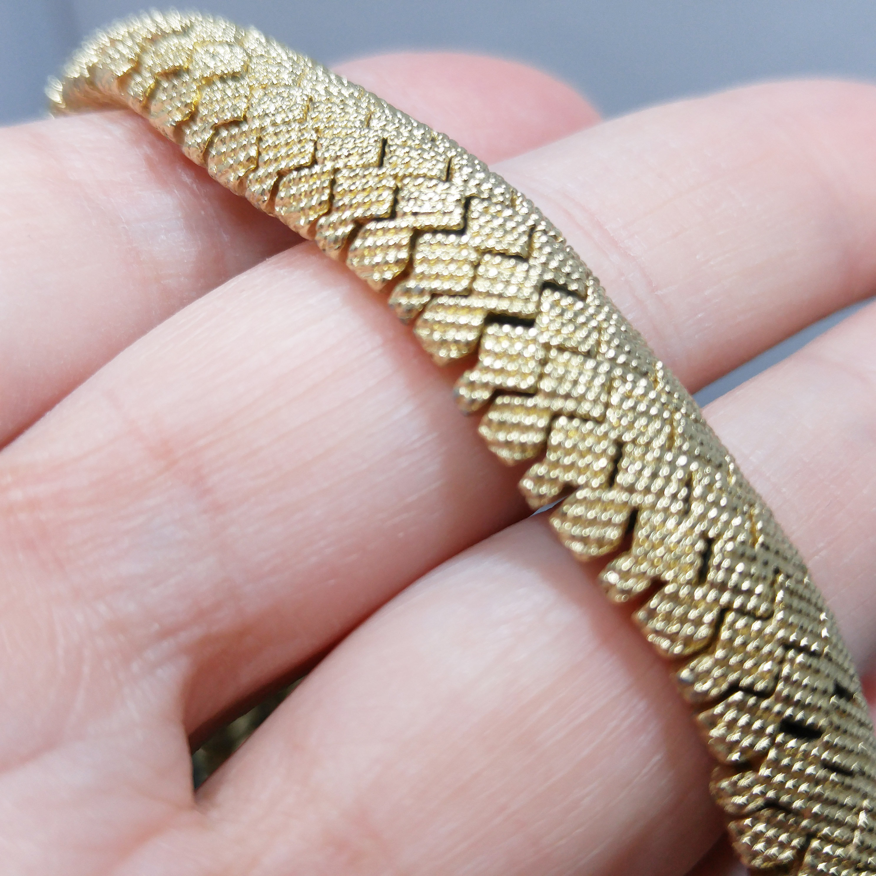 Ciner Gold Plated Snake Zig Zag Choker Necklace, 1980s
