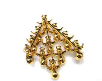 BW Angel Christmas Tree Brooch, Gold Plated, Book Piece