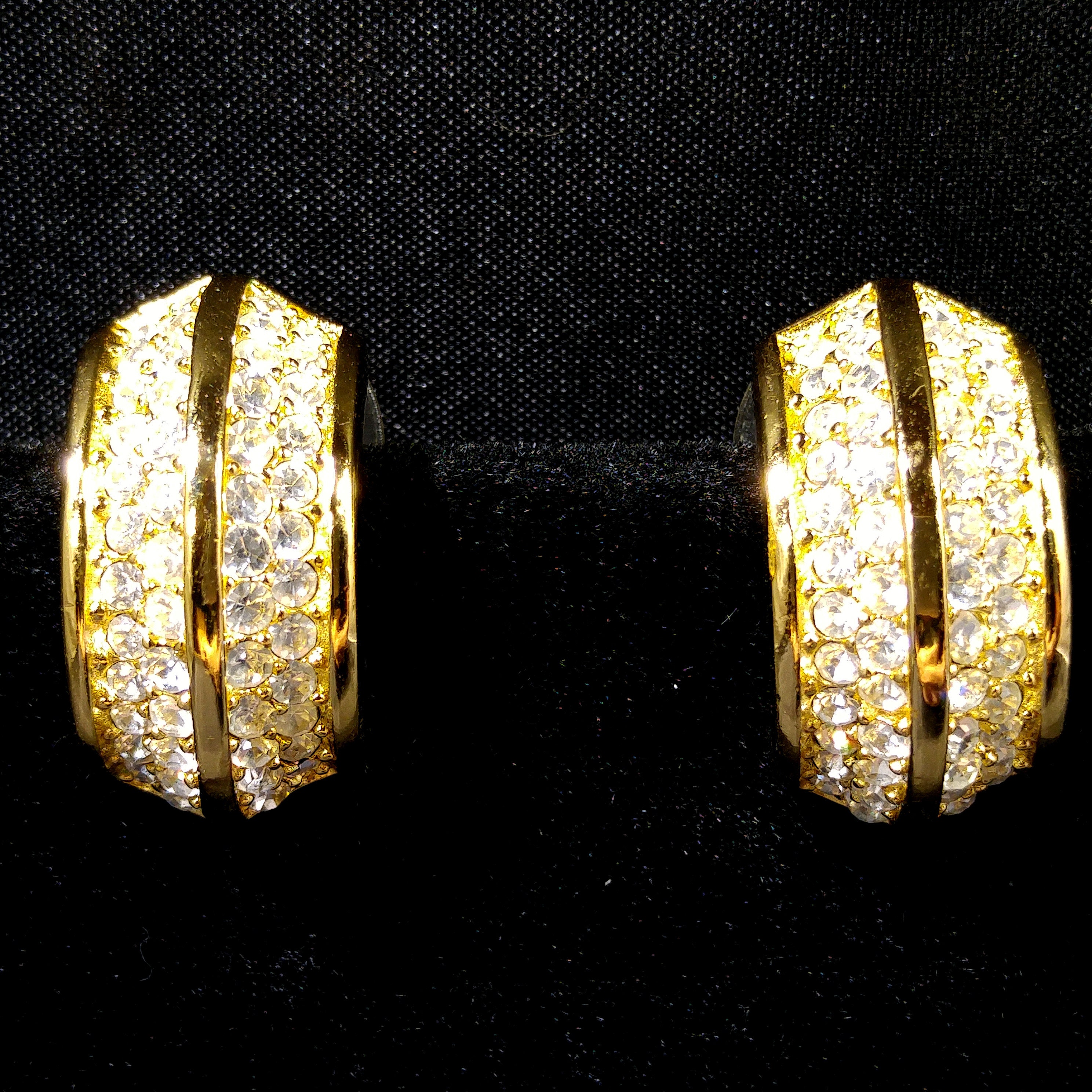 Hoops brass earrings with crystals ディオール ピアス Dior Hoops Brass Earrings Crystals | eBay