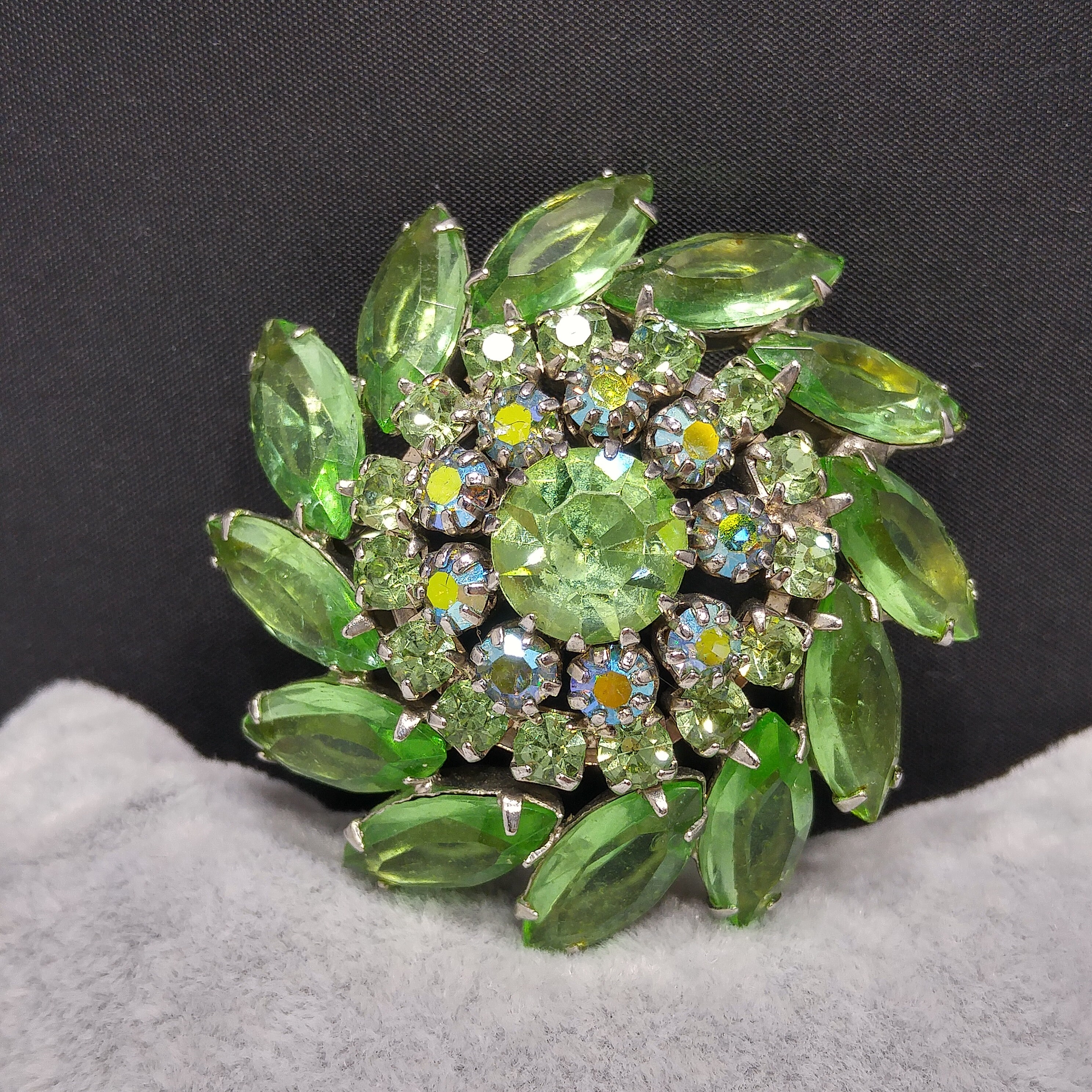 Vintage Green Rose Brooch Pin With Long Stem | eBay