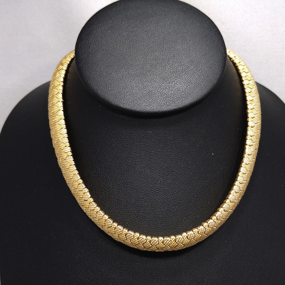 Ciner Gold Plated Snake Zig Zag Choker Necklace, … - image 4