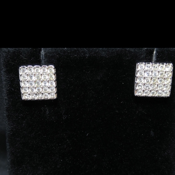 Swarovski Square Rhinestone Post Earrings, Swan L… - image 10