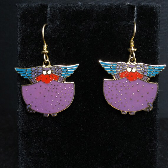 Laurel Burch "Angelicat" Earrings, Gold Plated Cl… - image 7