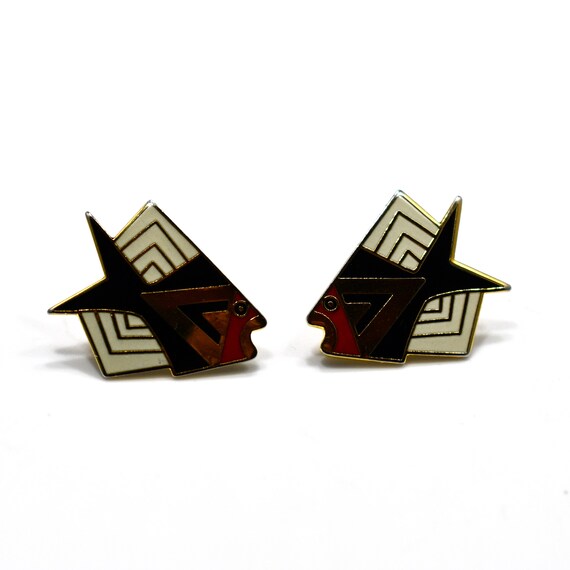 Laurel Burch "Siamese Fish" Post Earrings, Gold P… - image 6