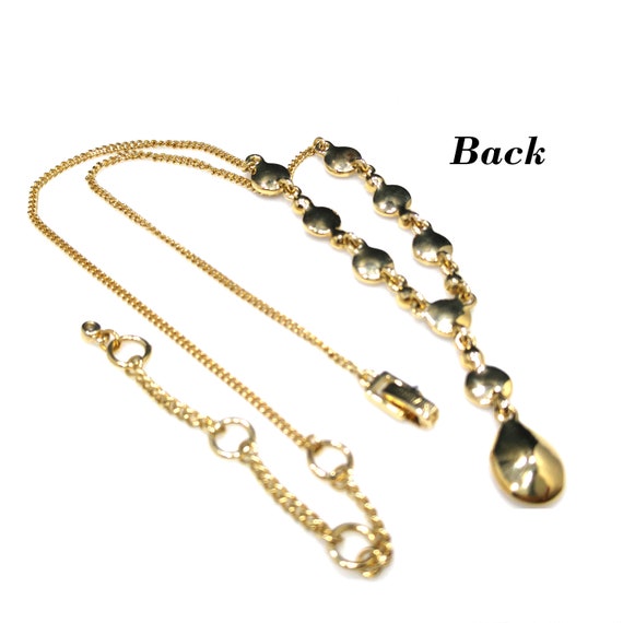 Givenchy Champagne Rhinestone Pendant Necklace, G… - image 6