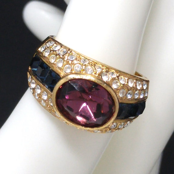 Nolan Miller Purple Gold Plated Ring, US Size 6 3… - image 9