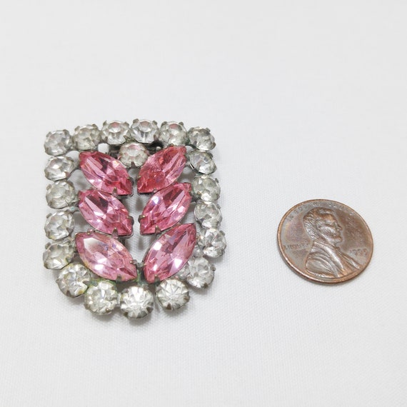 Pink & Clear Rhinestone Fur Clip, Pot Metal, Pron… - image 10