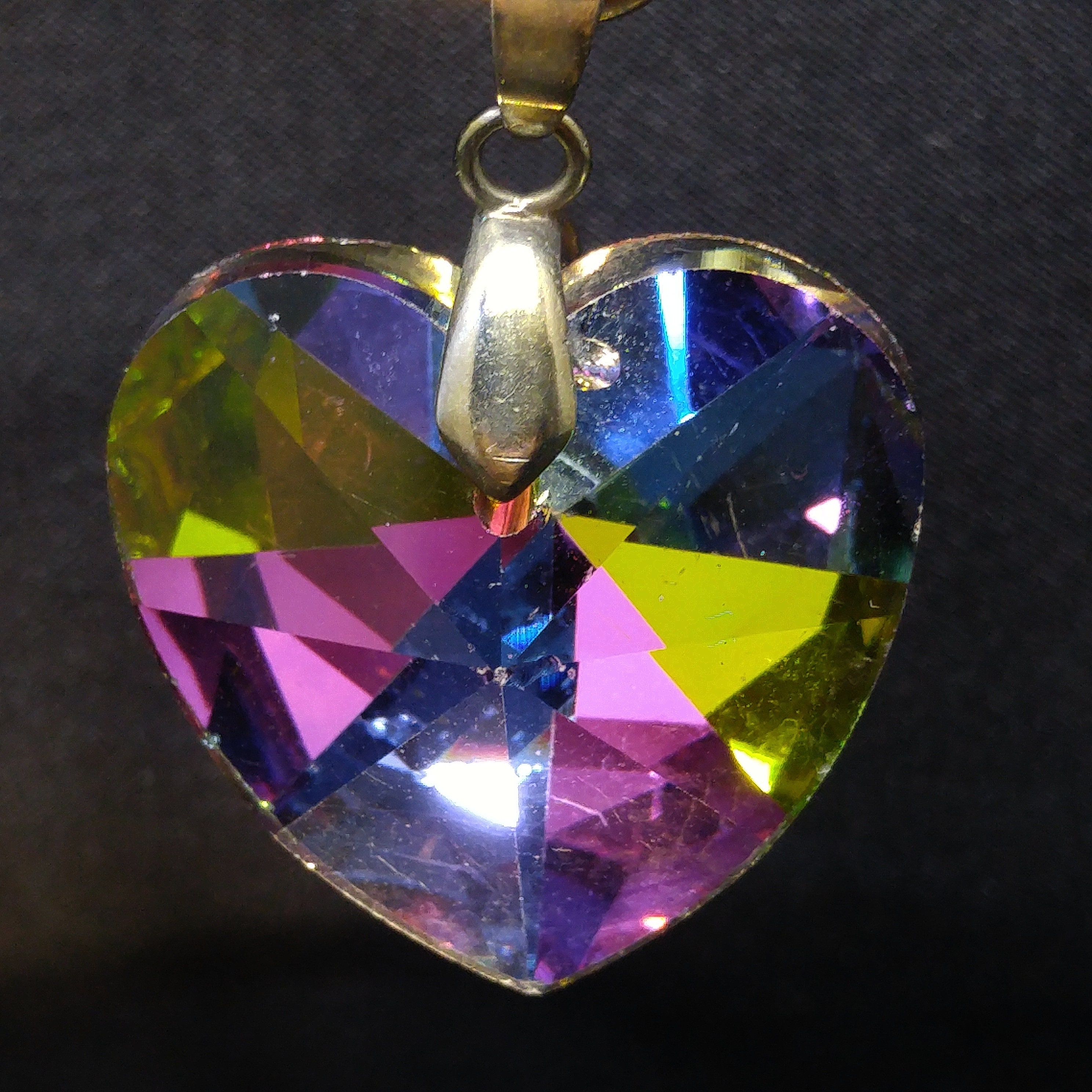 60% de réduction)1 paire suspendue Crystal Heart Prism Pendentif