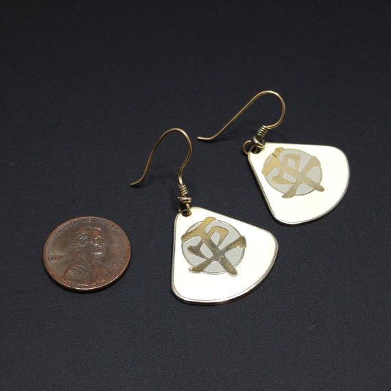 Laurel Burch Tranquility Earrings, Gold Plated, 1… - image 6