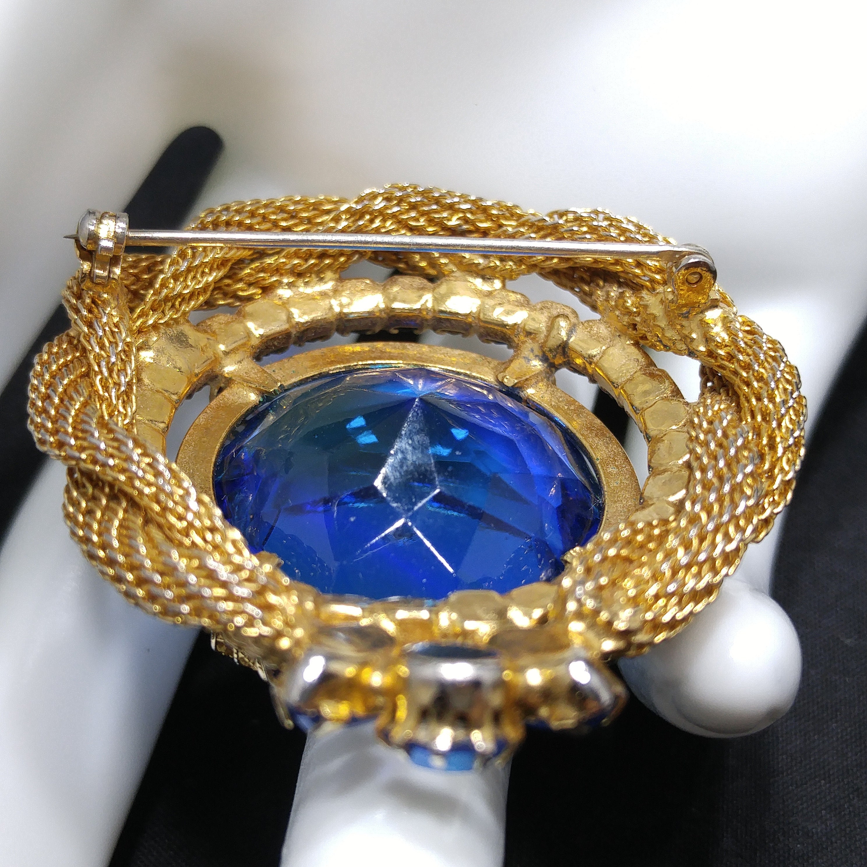 Blue Brooch Lapel Pin Round Crystal Aqua Navy Royal Rhinestones Grandmother  Mother's Day Gift Wedding Jewelry, 18mm, Gold, Silver, Sa6 - Yahoo Shopping