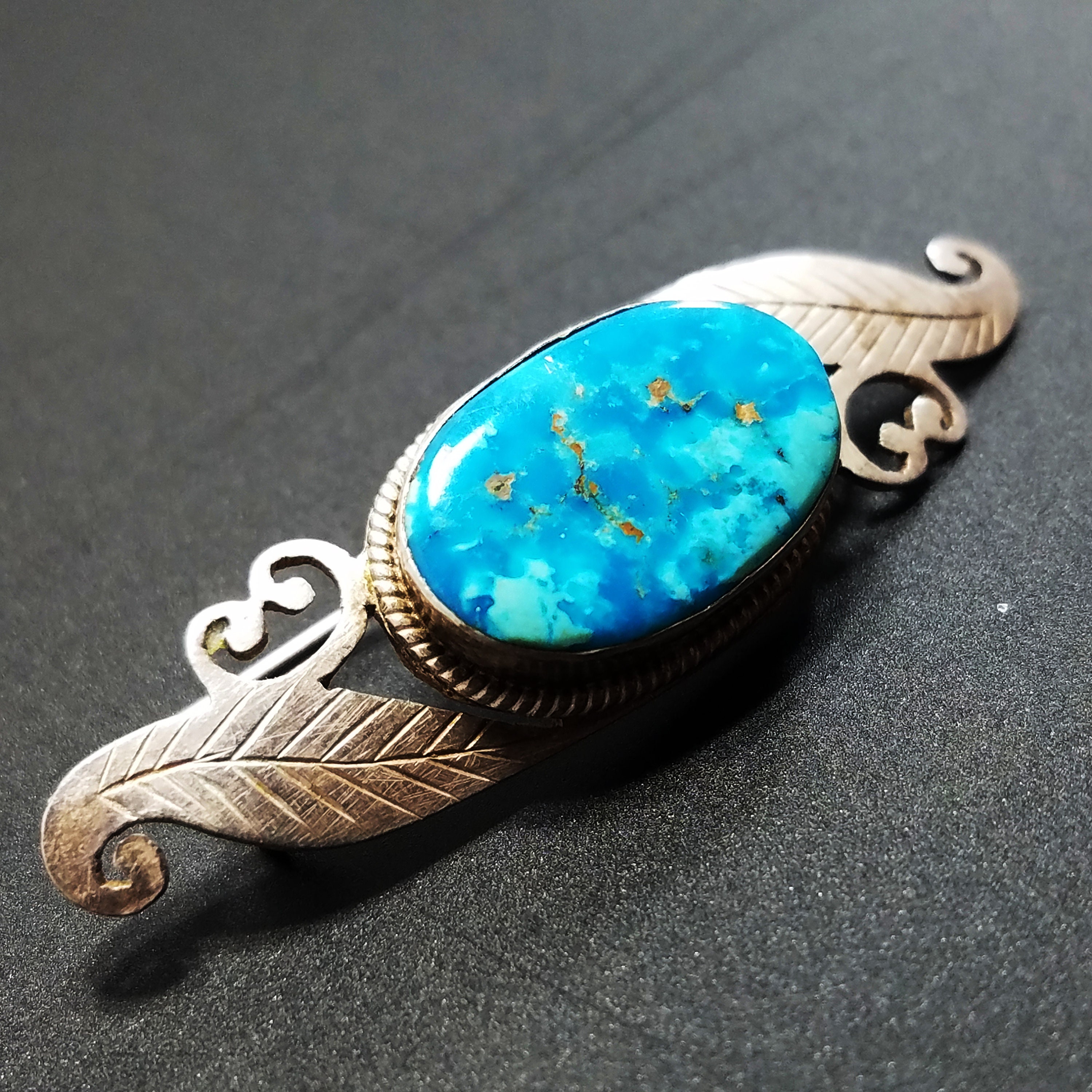 ヴィンテージ シルバー ターコイズ ブローチ（Silver Turquoise